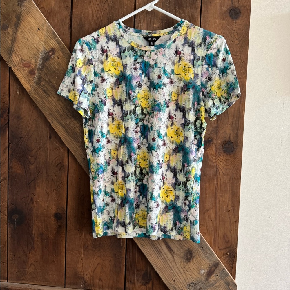 Saint + Sophia Austin Crewneck T-Shirt-Misty Floral